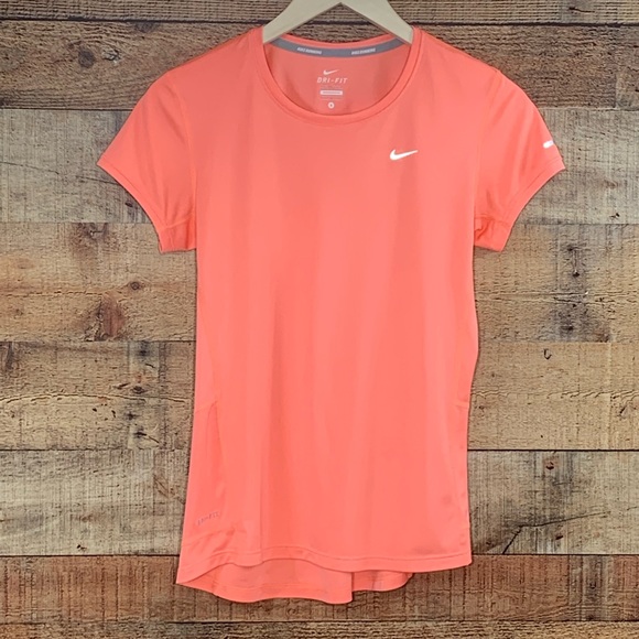 Nike Tops - Nike S Tangerine Running Miler Dri Fit T-Shirt EUC